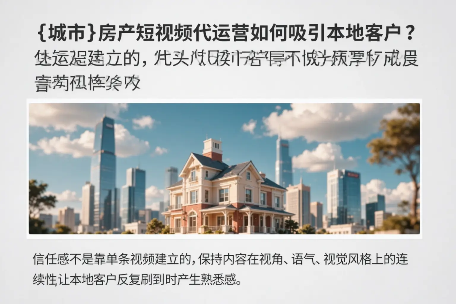 百色房产短视频代运营如何吸引本地客户?
