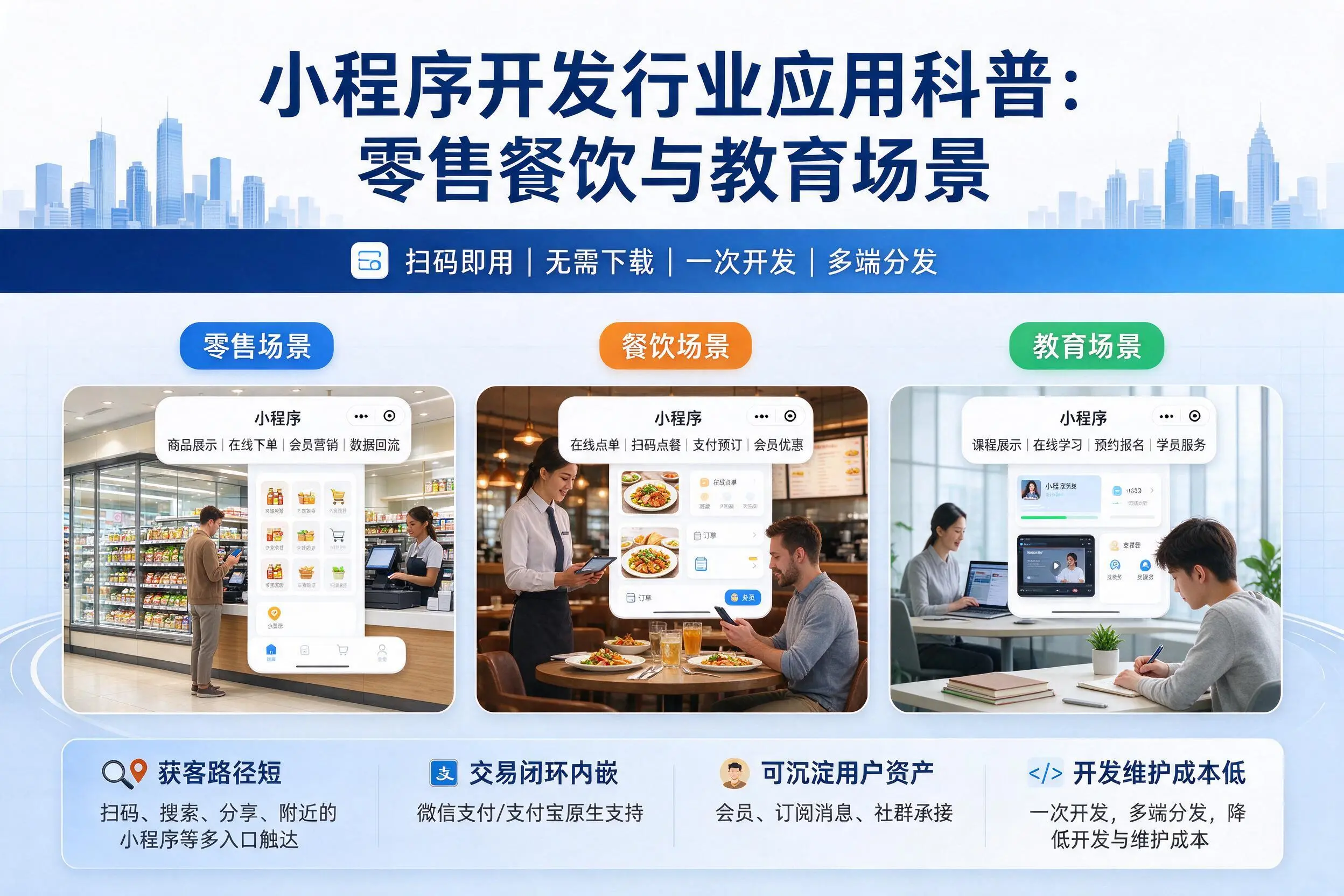 百色小程序开发行业应用科普：零售餐饮与教育场景