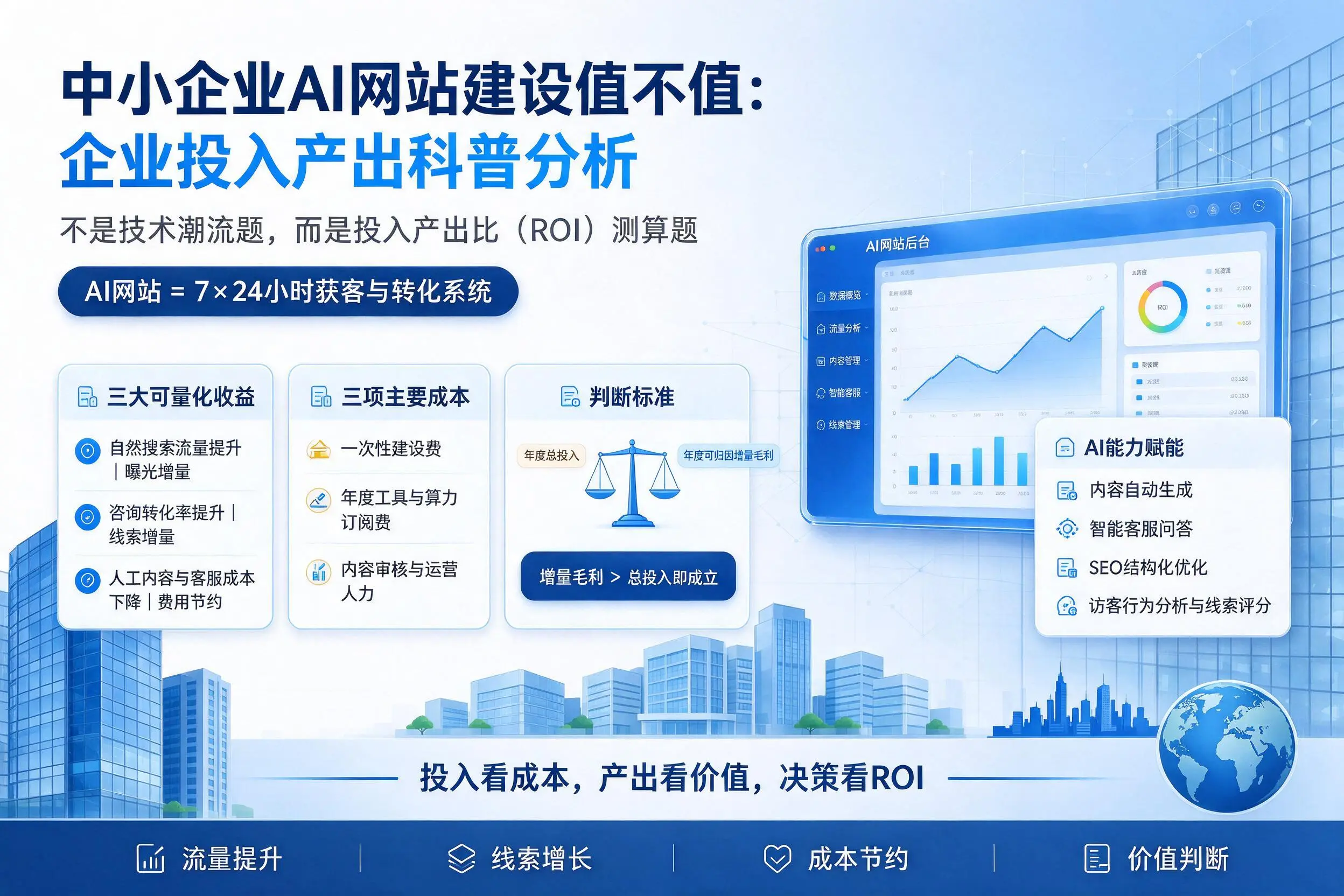中小企业AI网站建设值不值：百色企业投入产出科普分析