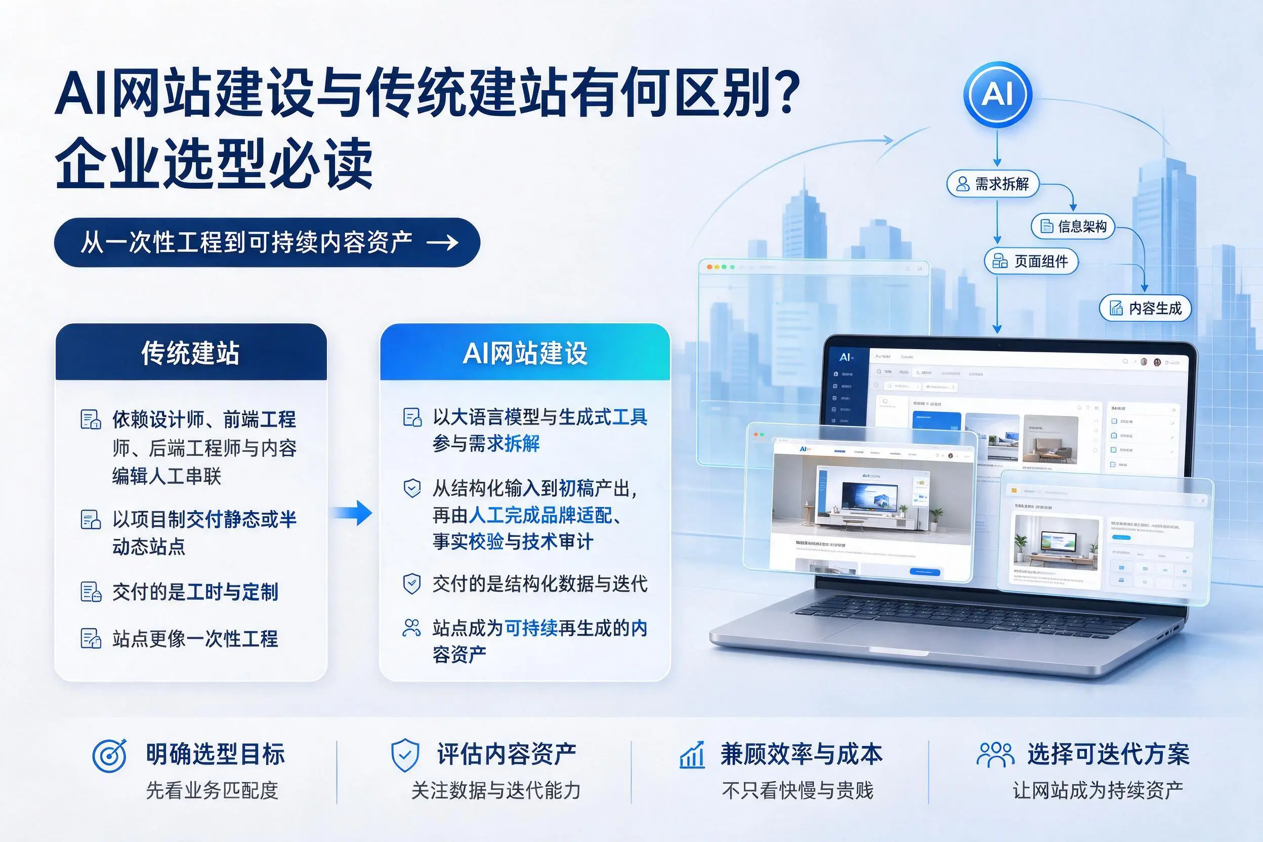 AI网站建设与传统建站有何区别？百色企业选型必读