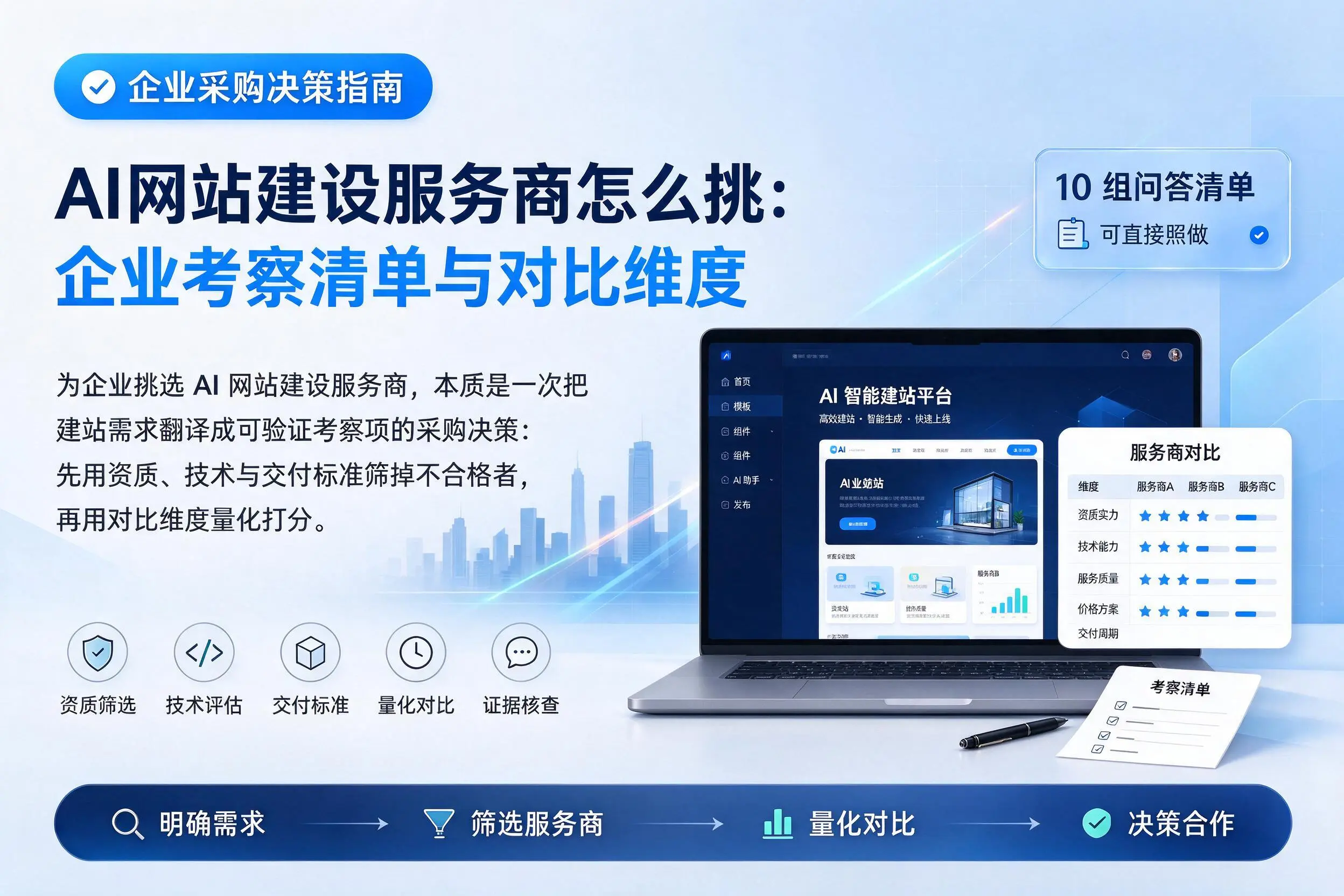 AI网站建设服务商怎么挑:百色企业考察清单与对比维度