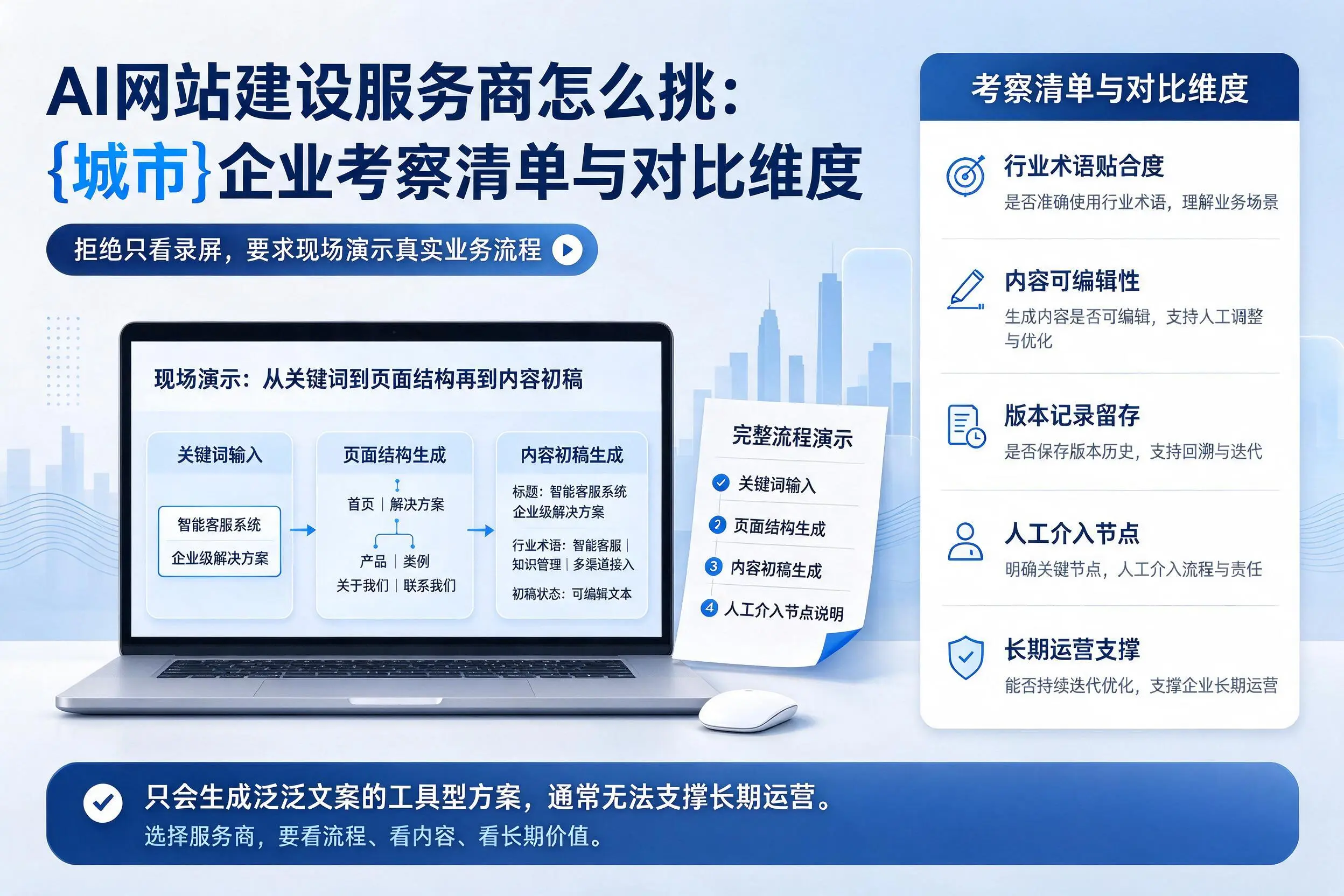 AI网站建设服务商怎么挑:百色企业考察清单与对比维度