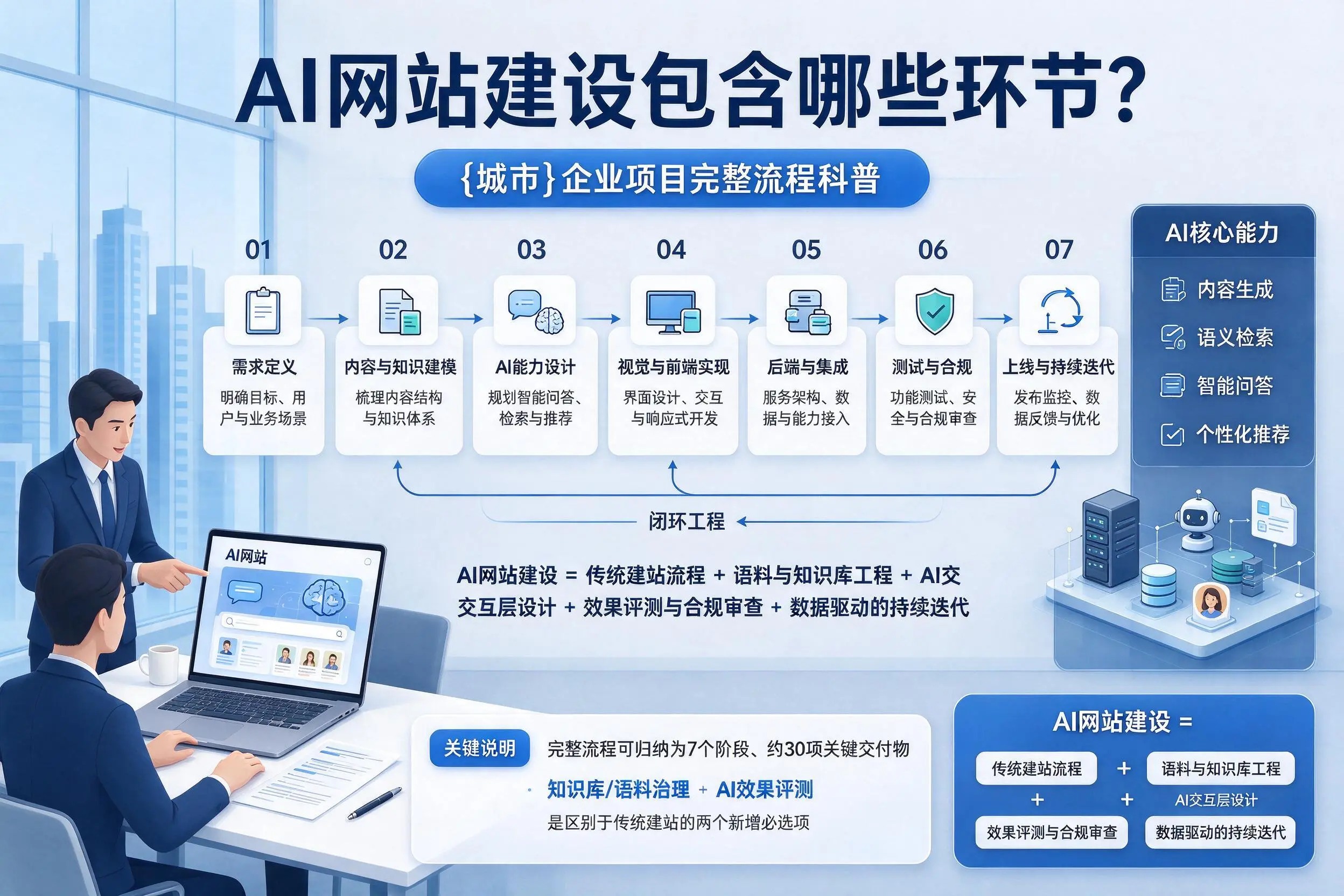 AI网站建设包含哪些环节？百色企业项目完整流程科普